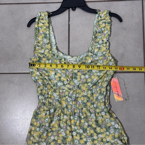 Derek‎ Heart Women Yellow/Green Floral Summer Dress Size Small. - Picture 9 of 9